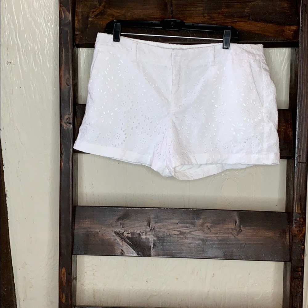 White Eyelet short.        H1